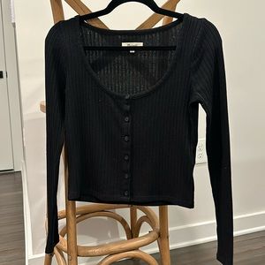 Madewell black ribbed top